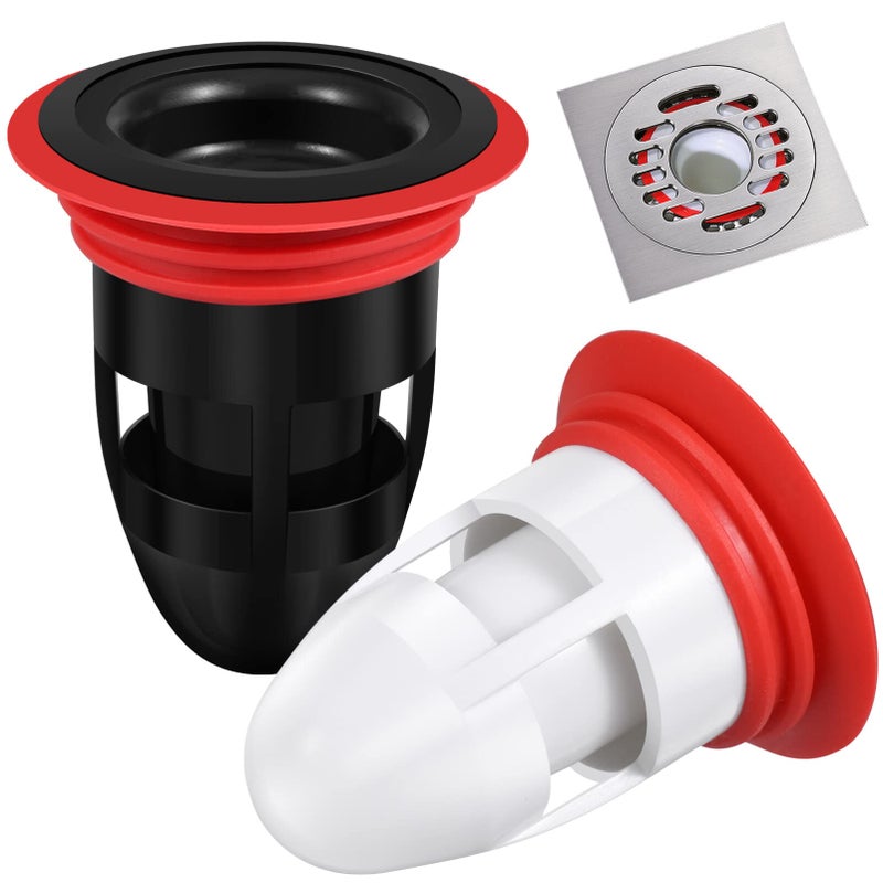 IMIKEYA Odor-Proof Shower Drain Plug, 2Pcs Shower Floor Drain Backflow Preventer Sewer Core Anti-Odor Plug for Kitchen Bathroom, Fits 1.5''-2'' ID Sewers, and Pipes - Image 1